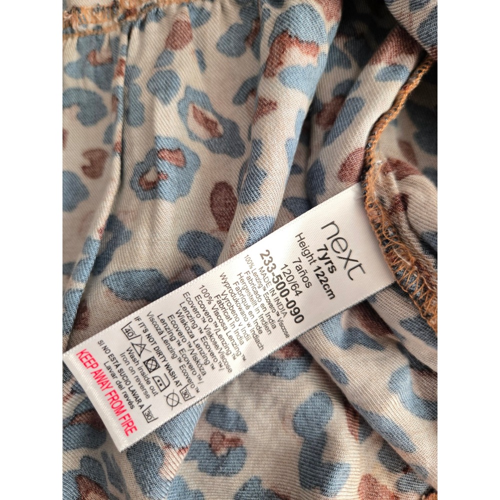 Next Girls Leopard Print Tiered Shirt Dress Brown 7 Years 122cm‎ 233-500-090 - Picture 6 of 7